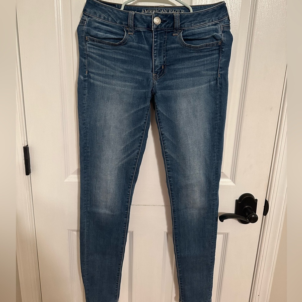 American Eagle Outfitters Women's Dark Blue Skinny Jeans